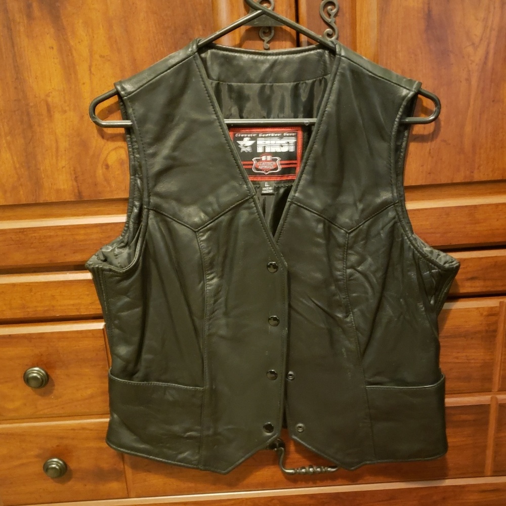 Leather riding vest
